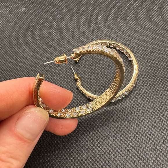 Jewelry - Bundle of Elegant Gold Hoop Earrings with Crystals